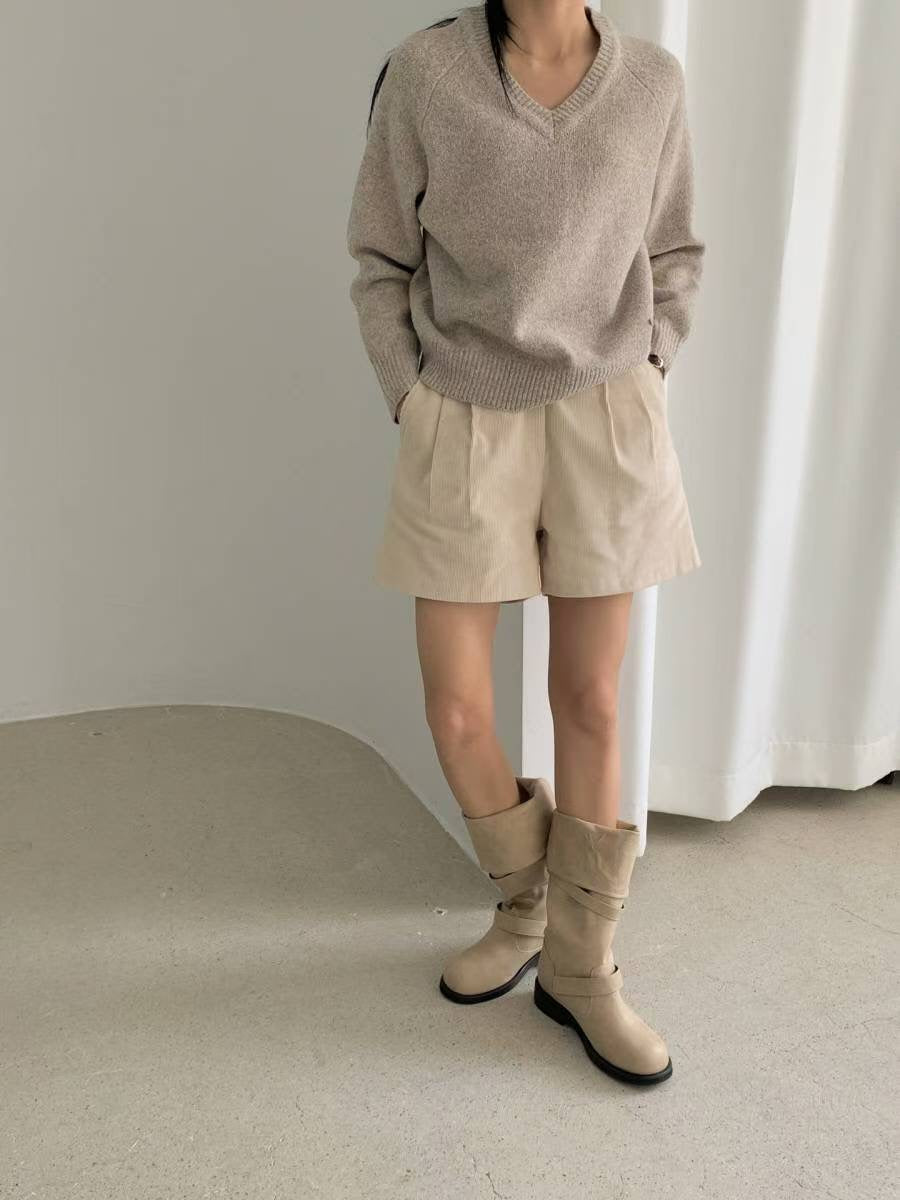 foldable buckle boots(black/brown/beige) (225-250)