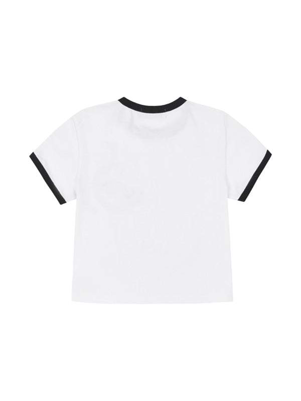 (韓國代購) LOSERSCLUB LSC STAR APPLIQUE CROP RINGER TEE WOMAN (BLACK/WHITE/GRAY)