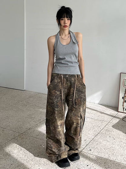 button tank top (black/wine/grey/white)