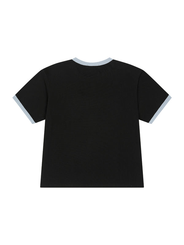 (韓國代購) LOSERSCLUB LSC STAR APPLIQUE CROP RINGER TEE (WHITE/BLACK/GRAY)