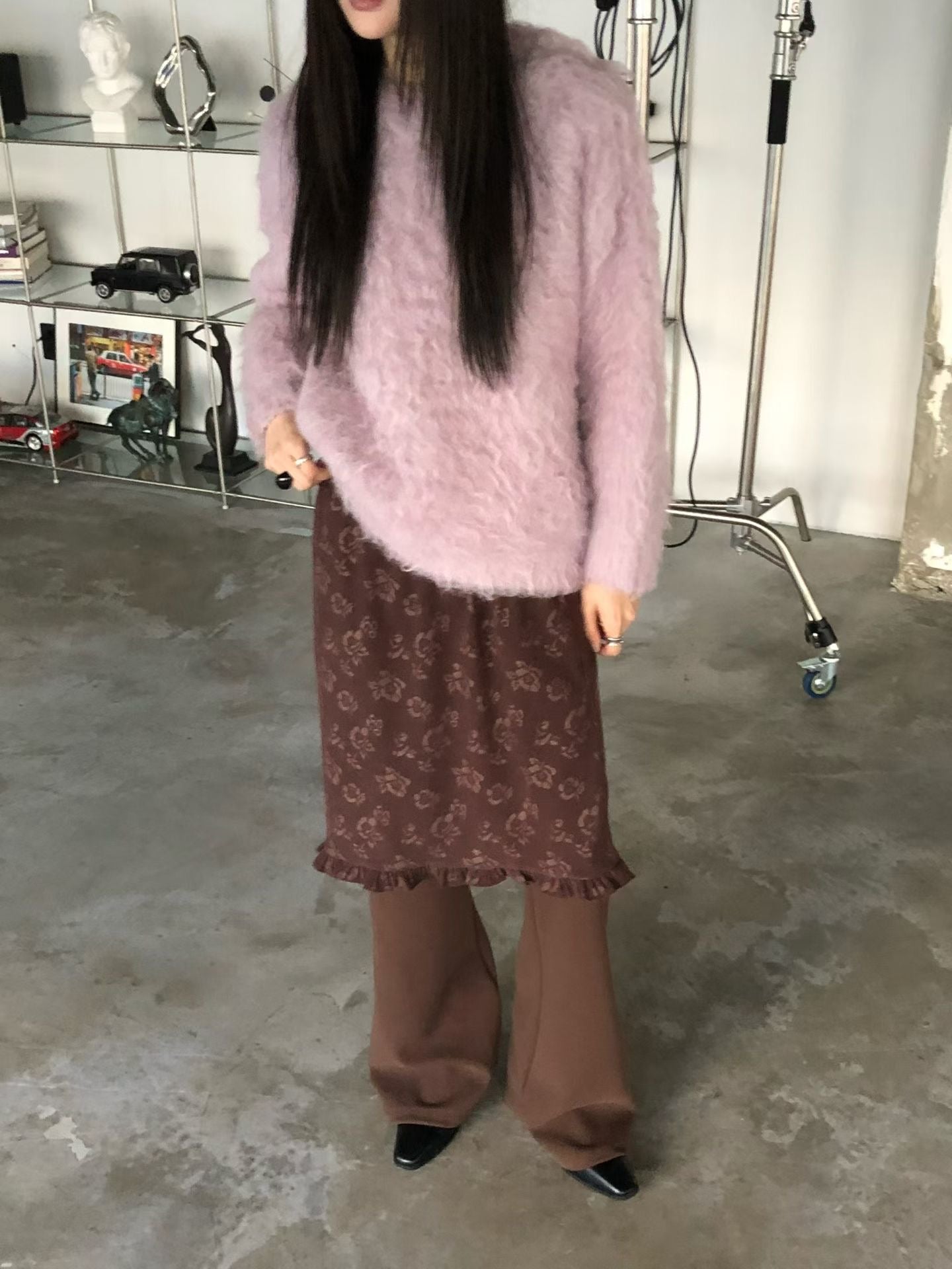 floral skirt(brown/black)