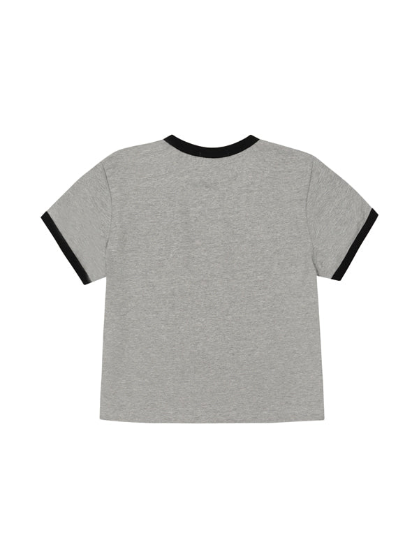 (韓國代購) LOSERSCLUB LSC STAR APPLIQUE CROP RINGER TEE WOMAN (BLACK/WHITE/GRAY)