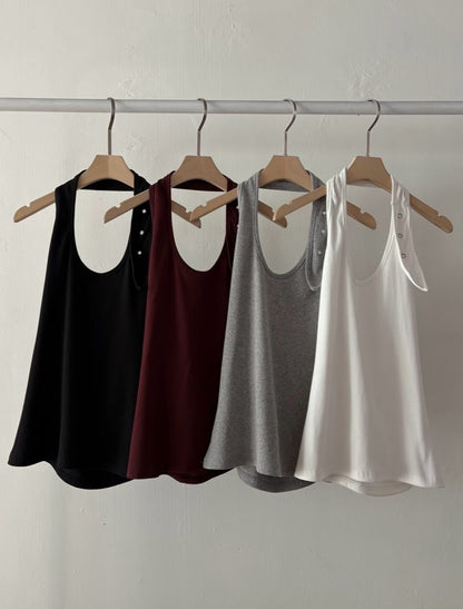 button tank top (black/wine/grey/white)