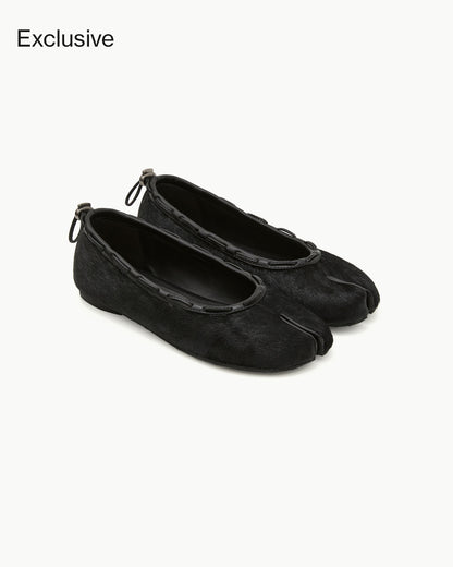 （韓國代購）PAES Calf String Flat ( Calf Hair Black ) (225-255)