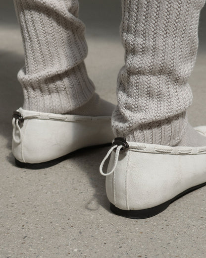 （韓國代購）PAES Leather String Flat ( Vintage White）（225-260）