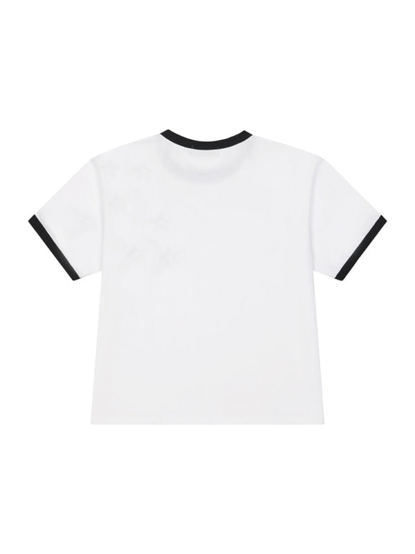 (韓國代購) LOSERSCLUB LSC STAR APPLIQUE CROP RINGER TEE (WHITE/BLACK/GRAY)