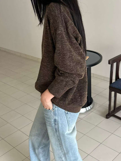 wool knit top (charocal/brown) 現貨