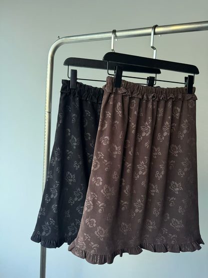 floral skirt(brown/black)