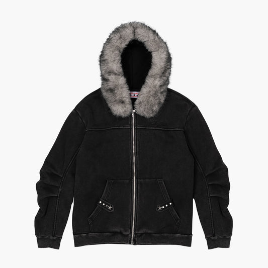 （韓國代購）ROUGHNECK  Bless Fur Zip up Hoddie