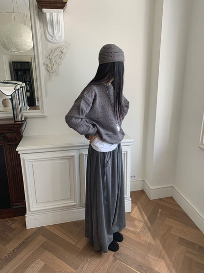 knit pullover with beanie (PRE-ORDER)