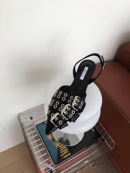 buckle heels(black/ivory)(230-250)