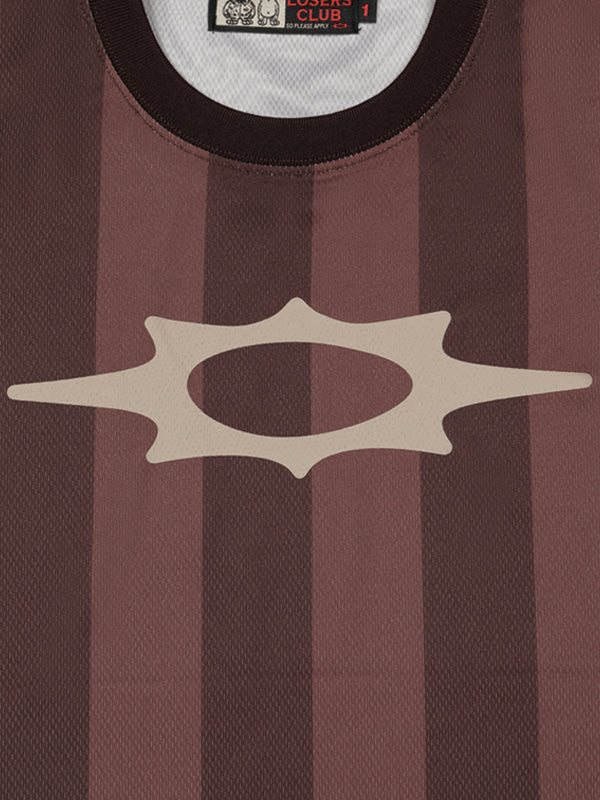 (韓國代購) LOSERSCLUB LSC LOGO STRIRE CROP MESH TEE (BROWN/CHARCOAL)