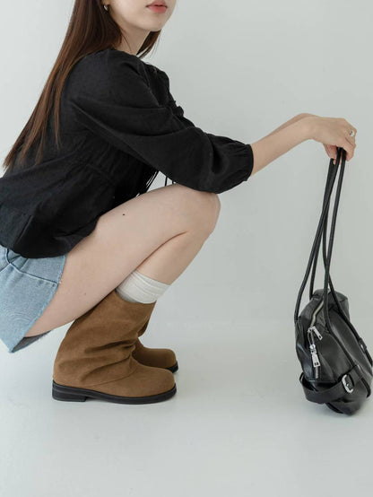 round toe boots (black/brown/khaki) (230-250)