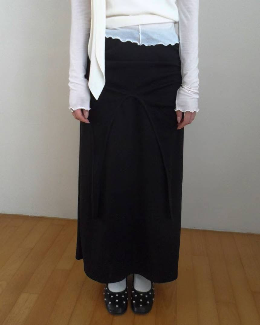 gathered skirt(grey/black) 少量現貨