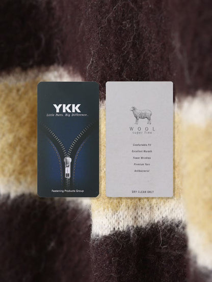 店主推薦！striped zipper (blue/brown)