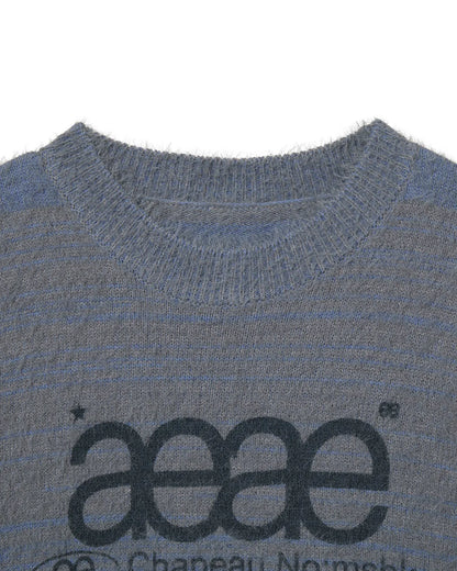 (韓國代購)AEAE WEB LOGO HAIRY KNIT [KHAKI/IVORY/SMOKY BLUE/BLACK/CHARCOAL] <Black Friday~25/11>