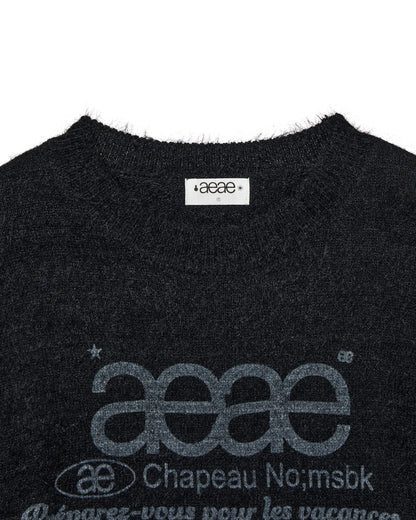(韓國代購)AEAE WEB LOGO HAIRY KNIT [KHAKI/IVORY/SMOKY BLUE/BLACK/CHARCOAL] <Black Friday~25/11>