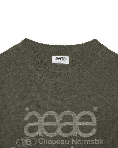 (韓國代購)AEAE WEB LOGO HAIRY KNIT [KHAKI/IVORY/SMOKY BLUE/BLACK/CHARCOAL] <Black Friday~25/11>
