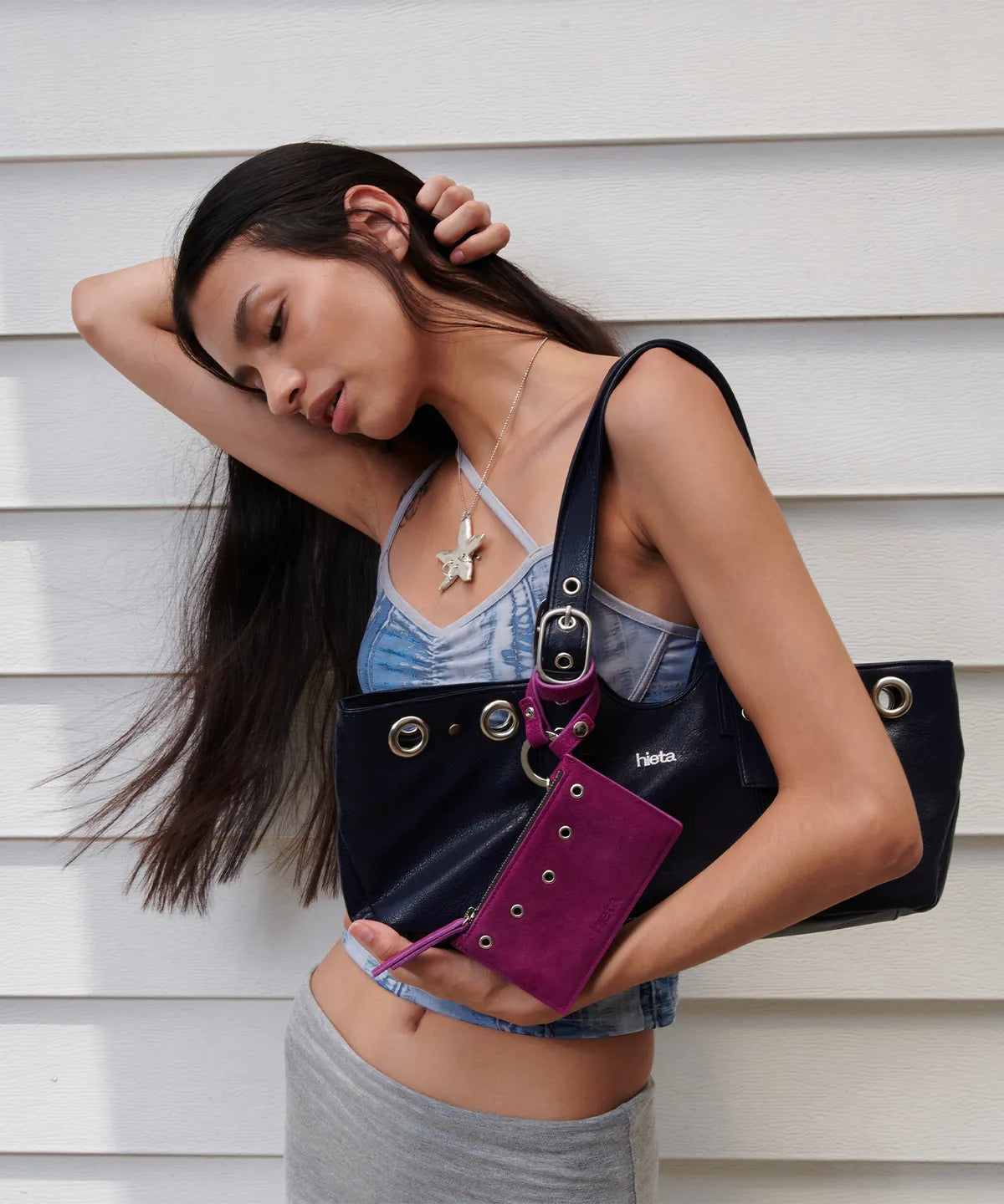 (韓國代購) HIETA becky mini bag(silver/light denim/navy/powder pink)