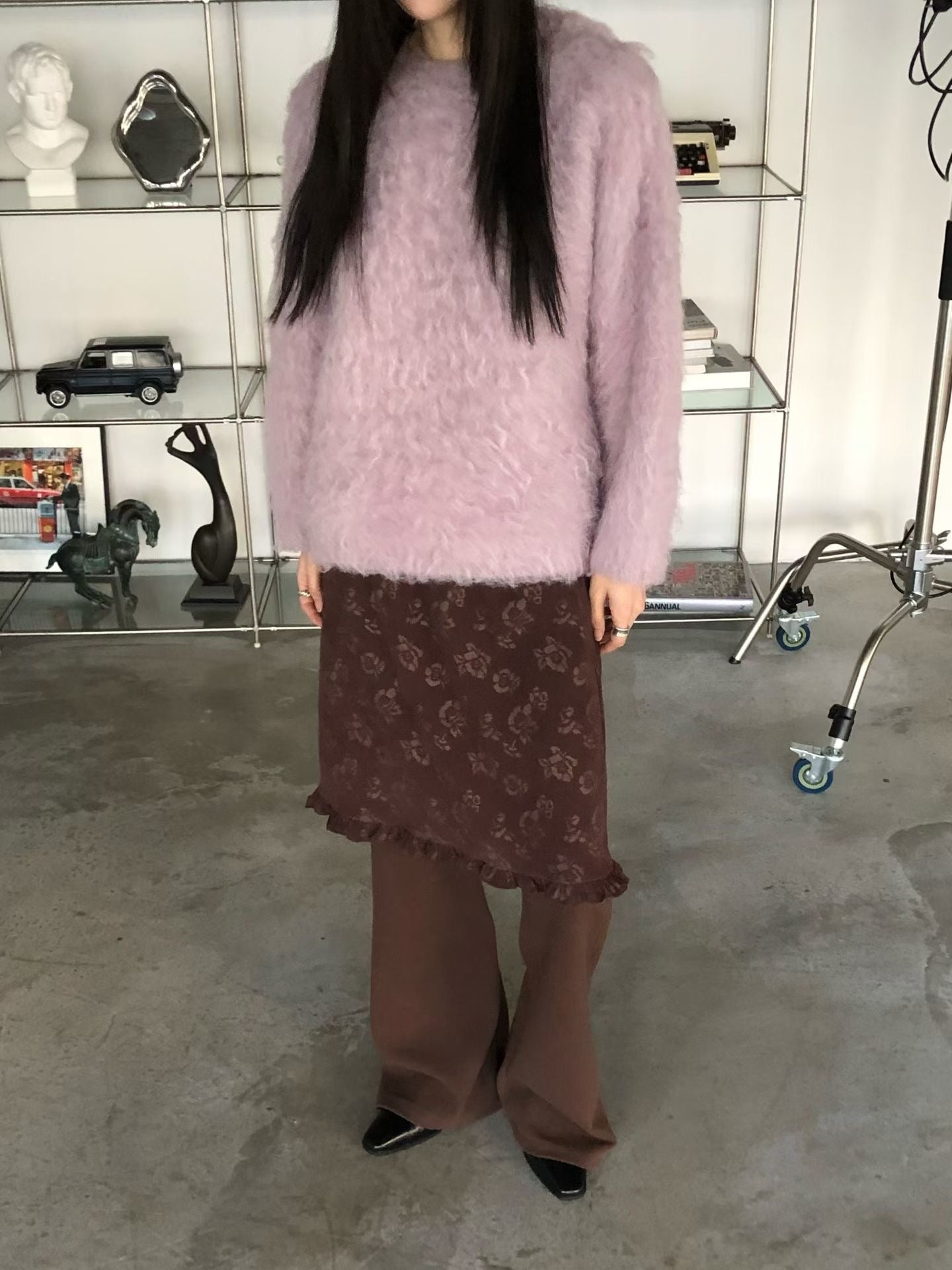 floral skirt(brown/black)