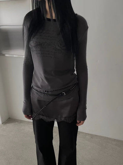 rose tee (ivory/black/charcoal/pink)