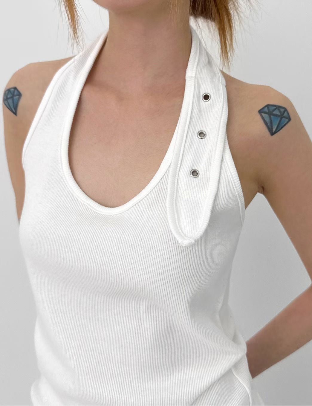 button tank top (black/wine/grey/white)