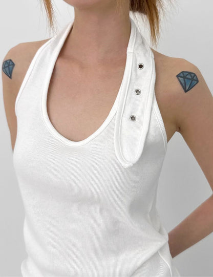 button tank top (black/wine/grey/white)