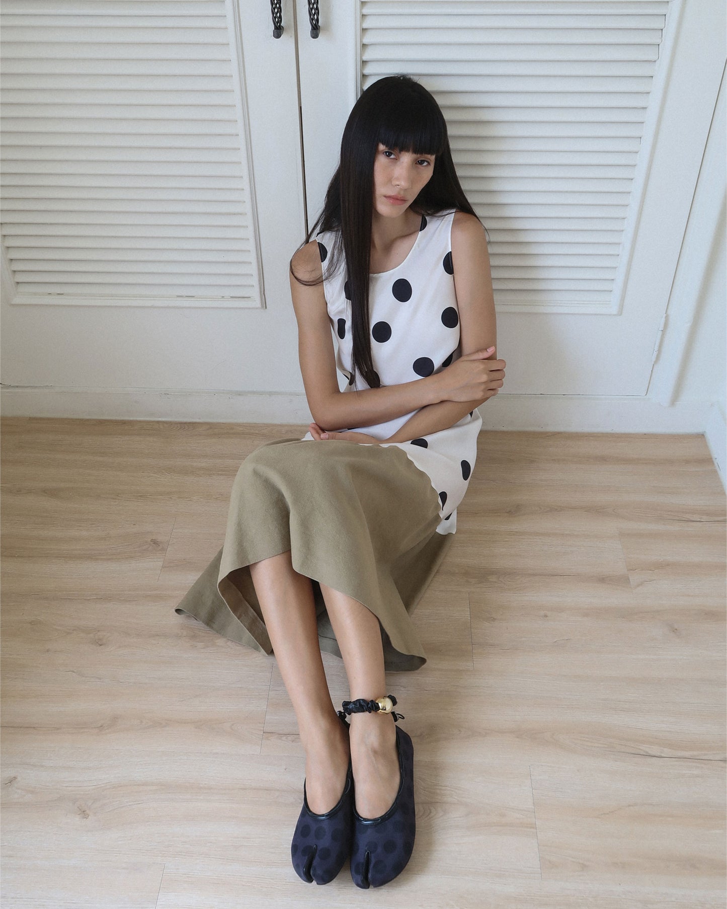 （韓國代購）PAES Mesh Air String Flat (Dot Black) 225-260