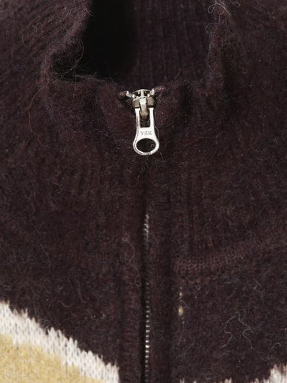 店主推薦！striped zipper (blue/brown)