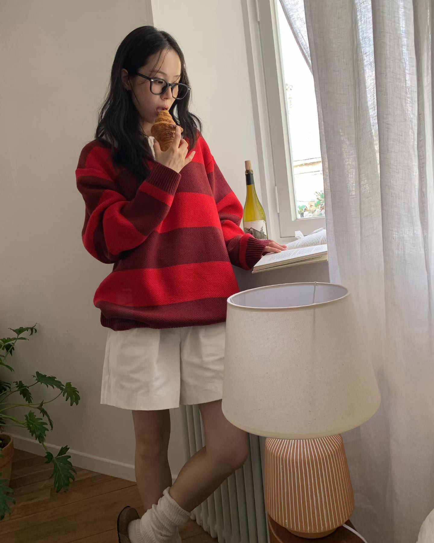 Sharp polo top (blue/red/black/yellow）