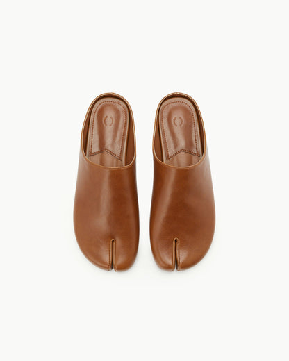 （韓國代購）PAES Round Low Flat Mule (Brown) 230-250