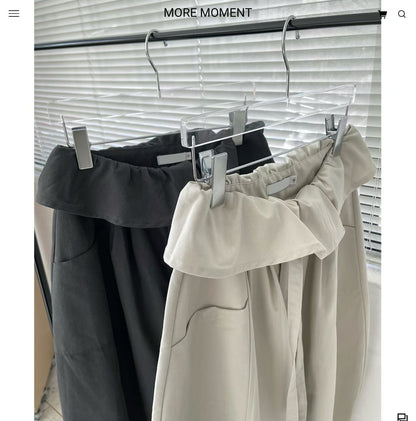 layered balloon pants （beige/black)