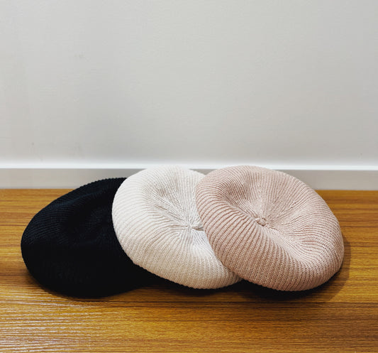 (CLEARANCE SALE)SUMMER BERET(BLACK/CREAM/BEIGE)